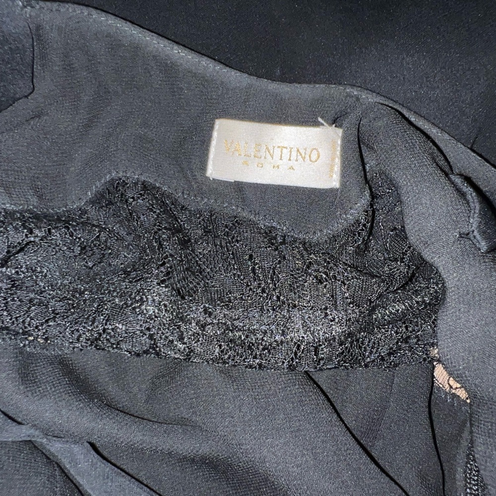 Valentino black lace midi dress